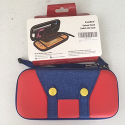Nintendo Switch Lite Mario Case Red And Blue & Screen Protector New