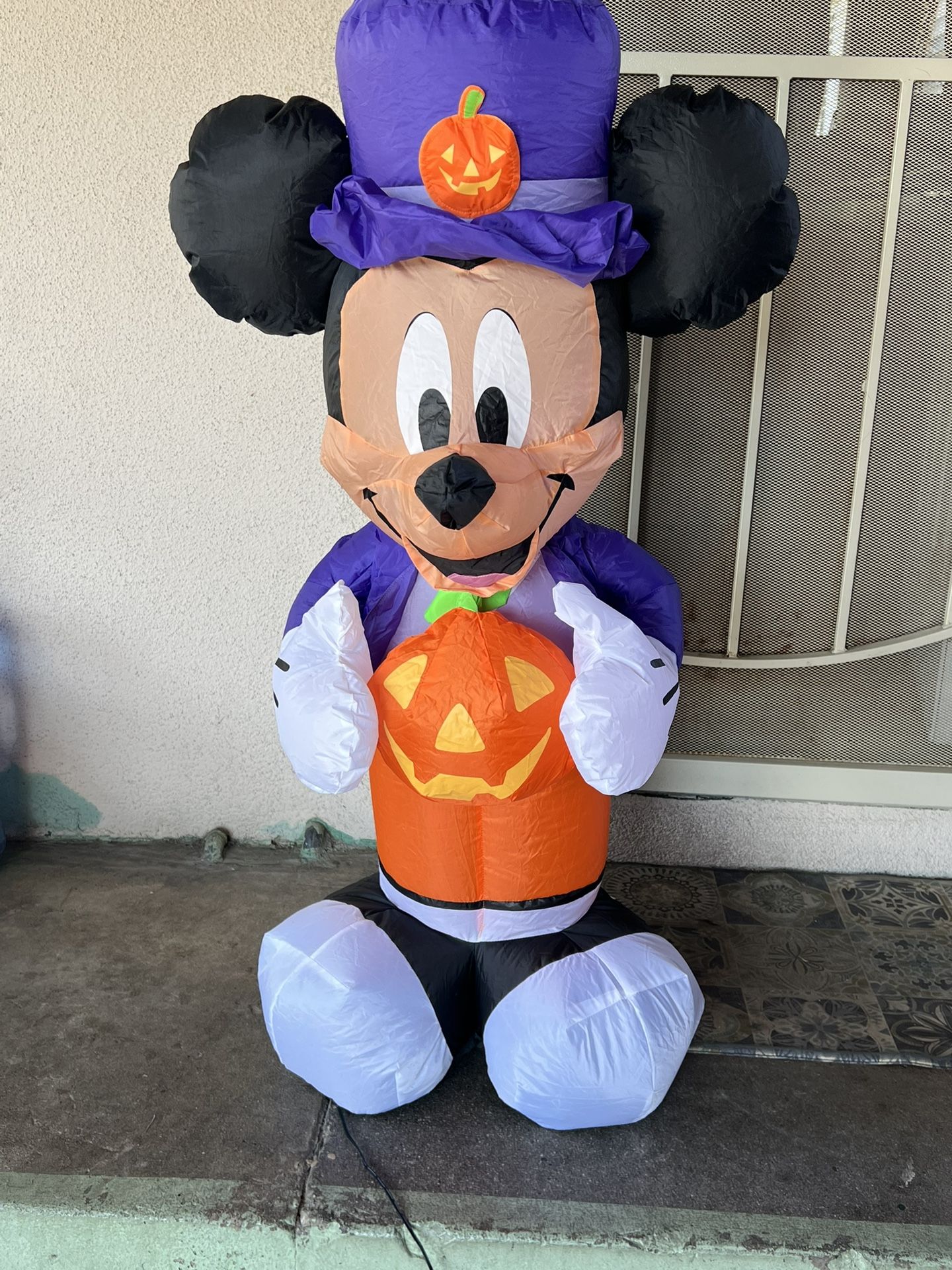 3.5' Inflatable LED Halloween Mickey Mouse as Vampire w/ Pumpkin Yard Decoration