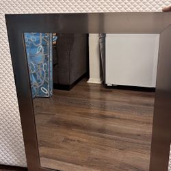 Silver Metal Framed Rectangular Bathroom Mirror 34 x 28
