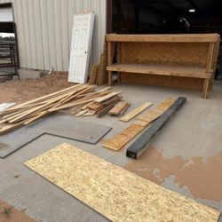 Lumber, OSB, Work Bench And 3-0 Door 