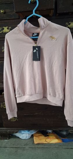 Nike Quarter-Zip Crop Sweatshirt Pink