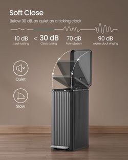 13 gallons Slim stainless steel trash can with lid for kitchen