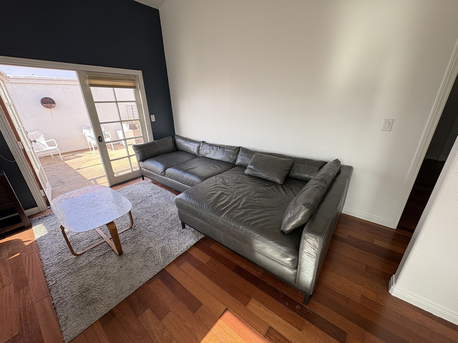 Grey Leather sofa Sectional