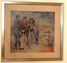 Professionally framed print of Picasso’s “Family of Saltimbanques”