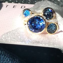 Ted Baker 5 Stone 3 Ring Stacable New! estate closeout