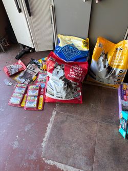 Dog Food and Supplies Bundle Lot