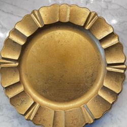 Pier 1 Plate Chargers Scalloped Edge Gold Set of 6 ~13 inches Wide