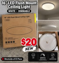 NEW 16” LED Flush Mount Ceiling Light – White – $20