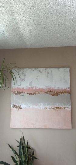 Abstract Canvas Wall Art Pink and Gold