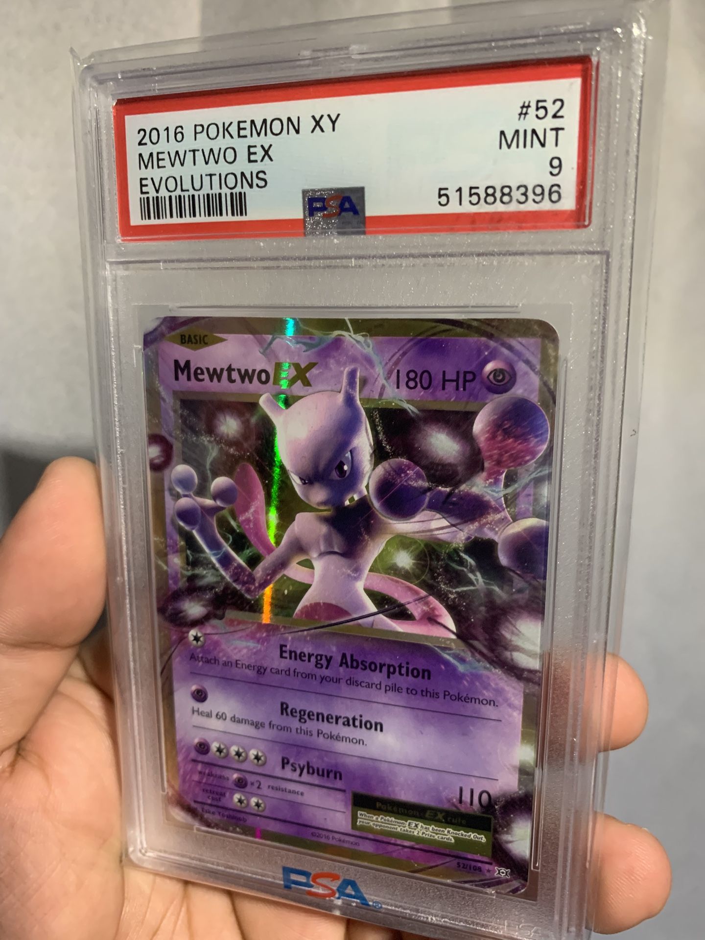 PSA Mint 9 Mewtwo Ex #52