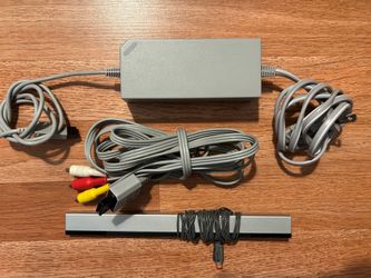 Nintendo Wii AC Adapter, AV Cable, and Sensor Bar
