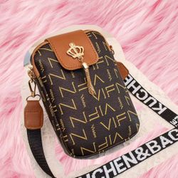 Women’s Brown And Black Trendy Crossbody Bag