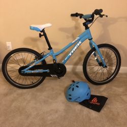 TREK Precaliber Kids Bike 16”  with matching Aqua Blue Helmet