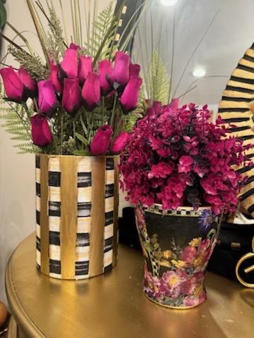 Beautiful gorgeous flowers with the beautiful vases for both