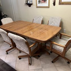 Dining Table And 6 Chairs With Wheels 