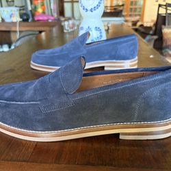 NEW Allen Edmonds Newton Penny Loafers Navy Suede Men’s 11D Made in Italy
