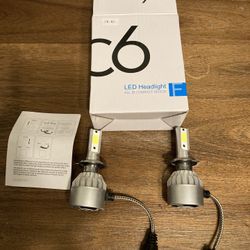 Pair of C6 H7 LED Headlight Bulbs - 6000K Pure White - All-in-One Compact Design Upgrade your vehicle’s headlights with these premium C6 H7 LED bulbs!