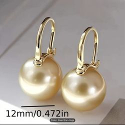 Elegant Pearl Pendant Earrings, S925 Sterling Silver 
