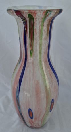 Large Art Glass Vase 16" Inch Multicolor 