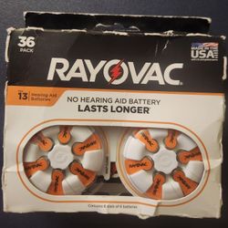 Rayovac Hearing Aid Batteries  36pcs.