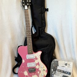 First Act Pink Spotted Electric Guitar