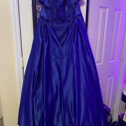 Blue Satin Dress Size 17 From David’s Bridal 