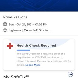 4 Lions Vs Rams Tickets! 11 Rows From The Field 240 Each (will Only Split In Pairs)