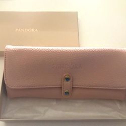 Pandora Pink New Leather Jewelry Organiser & Pink Pocket Mirror