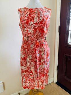 New, Anne Klein Vivid Orange Dress 