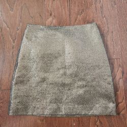 Shimmery Dark Gold Mini Skirt Loft Size 2