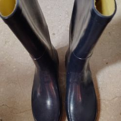 Náutica Women Rain boots Navy Blue Leather Size 9