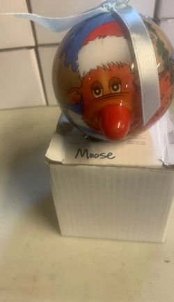 Blinking Moose Christmas Ornament Plastic And Comes With 3 Batteries