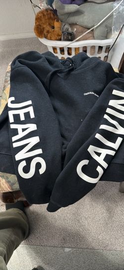 Calvin Klein Jeans Black Hoodie Sweatshirt SizeEx small
