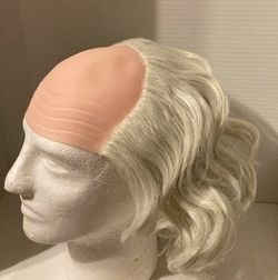 Receding Hair Line Blonde White Wavy Wig