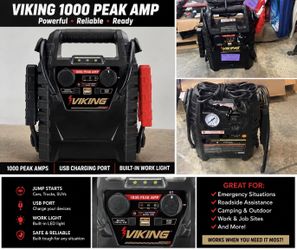 VIKING 1000 Peak Amp Jump Starter w/ Air Compressor