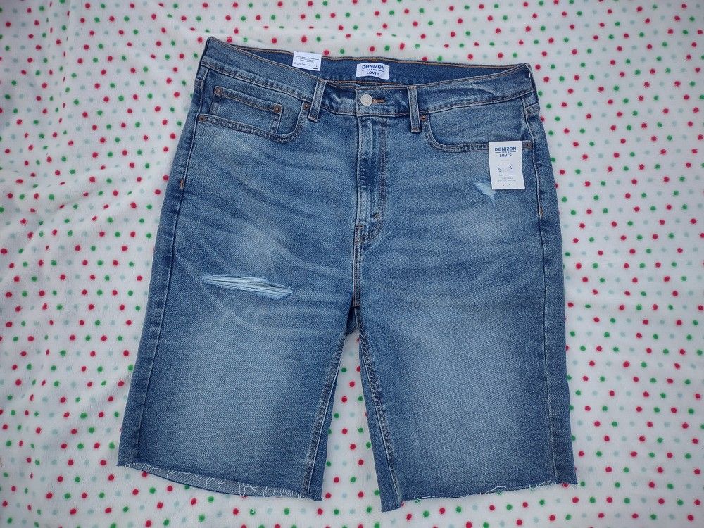 NWT Denizen From Levi's Mens Slim Fit Denim Shorts Size 36 Inseam 9"