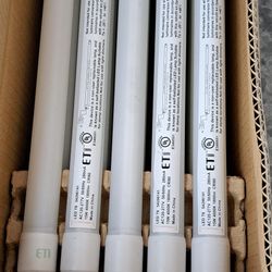 Lot Of  4 LED Tube Bulb 15W 4 ft Linear T8 4000K Single-End Powered Rewired 