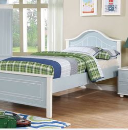 Blue And White Twin Bed