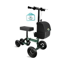 Helavo Adjustable Knee Scooter for Adults with Suspension, All-Terrain 