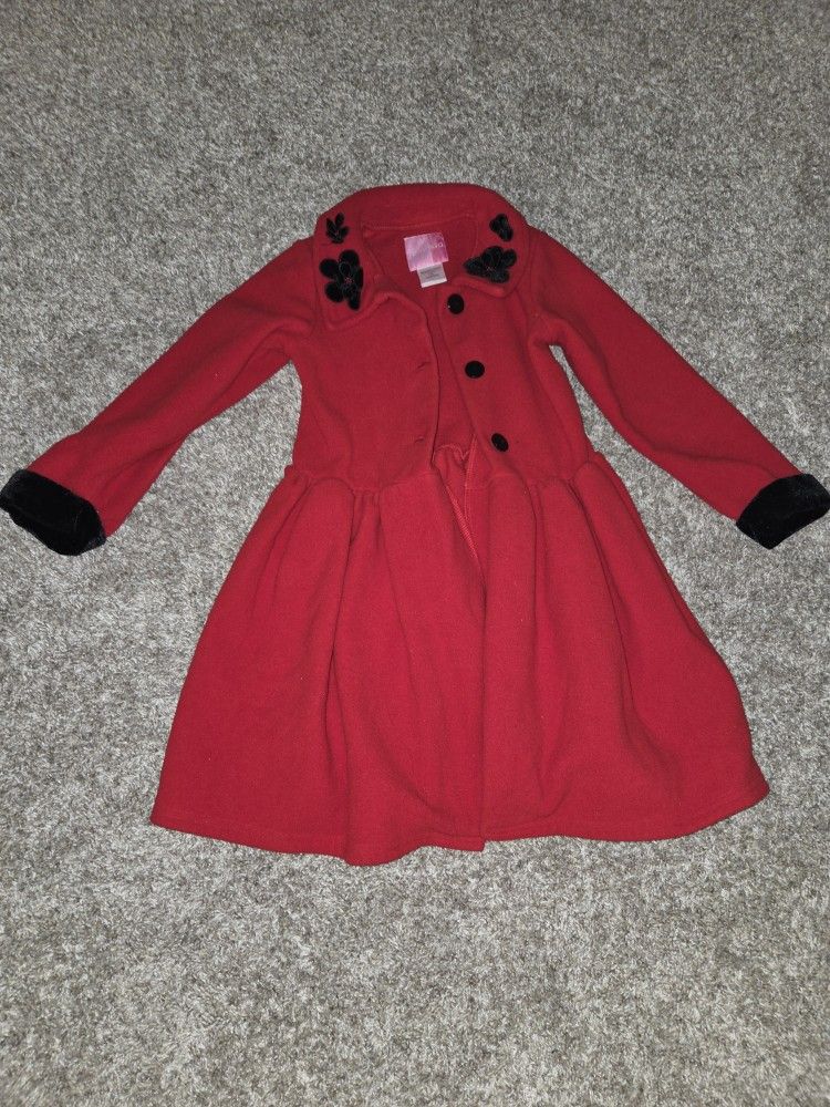 Girls Size 6 Red Peacoat