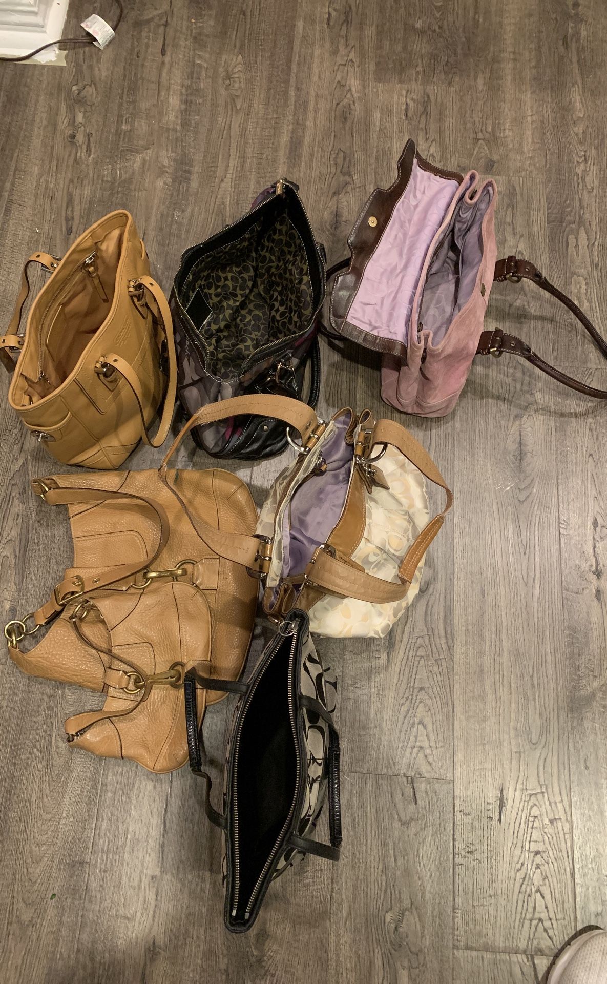 7 COACH PURSE COLLECTION “GRAB BAG” - No. F0868-12429, (faded), No. J0693-10284, J0698-10210,