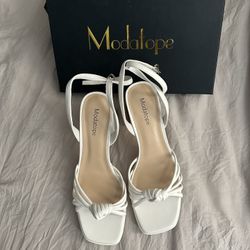 White Block Heel