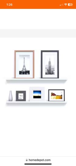 Reduced $$$: White Picture Ledge Shelves