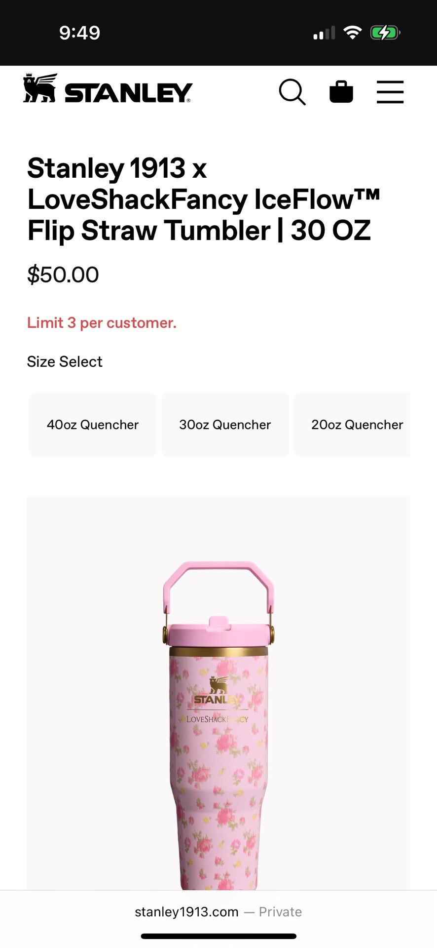 Love Shack Fancy Stanley 30oz