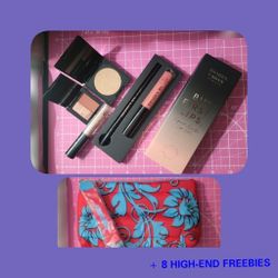 5pc SHADES by SHAN Makeup Bundle w/ESTĒE LAUDER POUFY MAKEUP TOTE BAG 