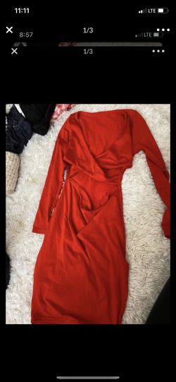 Red long sleeve dress