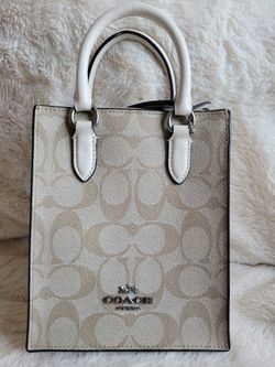 COACH North South Mini Tote In Signature Canvas