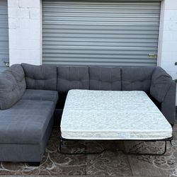 🔥 Modern L-Shaped Sectional Sofa Bed w/ Chaise – FREE Delivery 🚚