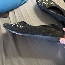 Black Rhinestone Flats