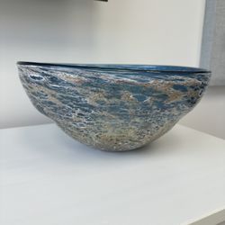 Large Blue Glass Bowl